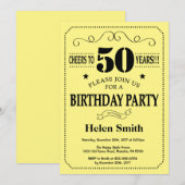 50誕生日招待状白黒 招待状 (正面/裏面)