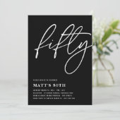 50誕生日招待状白黒 案内状 (スタンド正面)