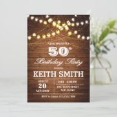 50誕生日招待状 – 任意の年齢 招待状 (スタンド正面)