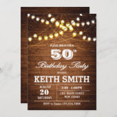 50誕生日招待状 – 任意の年齢 招待状 (正面/裏面)
