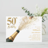 50誕生日招待状FOR HIM – シャンパンポップ 招待状 (スタンド正面)