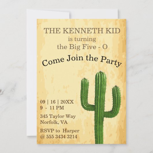 50誕生日指名手配ポスター🤠旧西ヴィンテージ 招待状 (裏面)