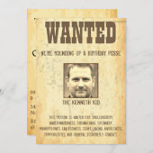 50誕生日指名手配ポスター🤠旧西ヴィンテージ 招待状 (正面/裏面)