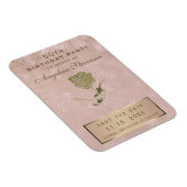 50誕生日日付の保存バラ金ゴールド花 マグネット (右側)