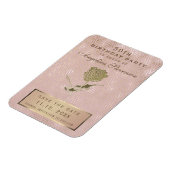 50誕生日日付の保存バラ金ゴールド花 マグネット (左側)