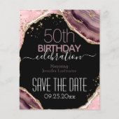 50誕生日日付を保存するピンクアゲイト予算 (正面)