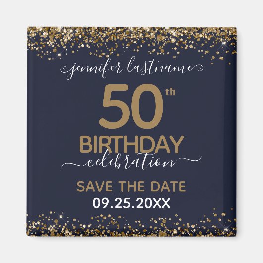 50誕生日日付マグネットの保存 マグネット (正面)