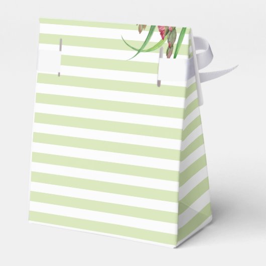 50誕生日暖かいフローラ春開花ストライプ フェイバーボックス (裏面サイド)
