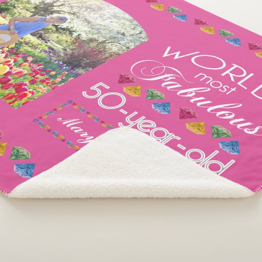 50誕生日最も素晴らしい宝石あなたの写真 シェルパブランケット (3/4)