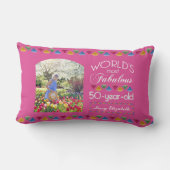50誕生日最も素晴らしい宝石あなたの写真 ランバークッション (裏面)