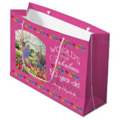 50誕生日最も素晴らしい宝石あなたの写真 ラージペーパーバッグ (正面アングル)