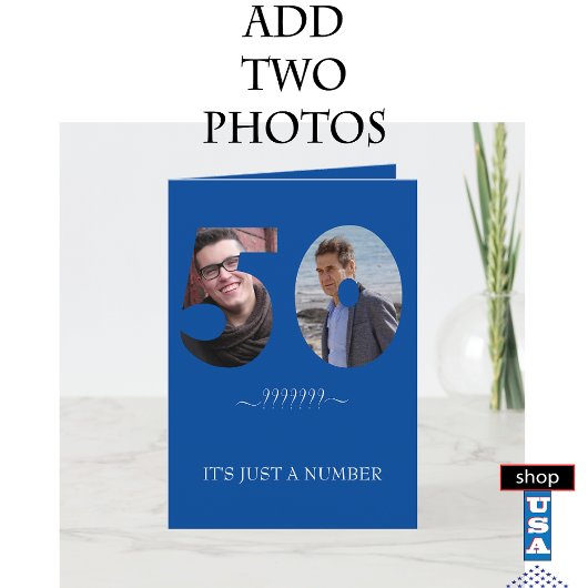 50誕生日様式化写真テンプレートカード カード