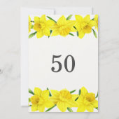 50誕生日水彩水彩ダフォディルパーティの招待状 招待状 (裏面)