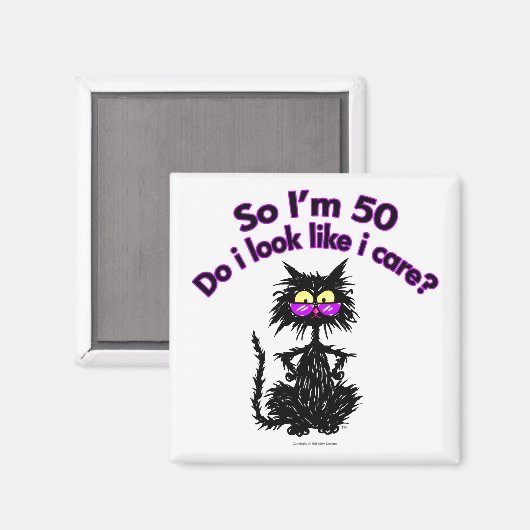 50誕生日猫 マグネット (正面/裏面)