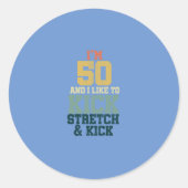 50誕生日男性へギフトと女性50歳で ラウンドシール (正面)