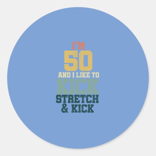 50誕生日男性へギフトと女性50歳で ラウンドシール (正面)