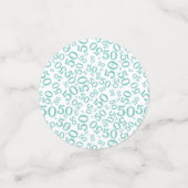 50誕生日番カッコいい号パターンティール(緑がかった色)と白 コンフェッティ (スモール正面)