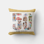 50誕生日番号50フォトコラージニュートラル クッション (正面)