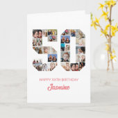 50誕生日番号50フォトコラージュパーソナライズされた カード (黄色い花)