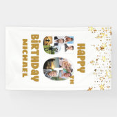 50誕生日番号50フォトコラージュ8写真 横断幕 (横)