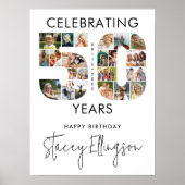 50誕生日番号50 23フォトコラージュ ポスター (正面)