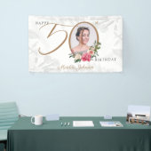 50誕生日白金ゴールドフローラ写真ようこそ 横断幕 (トレードショー)