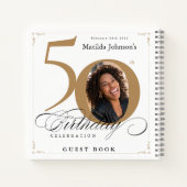 50誕生日白金ゴールド書道口なし ノートブック (裏面)