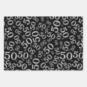 50誕生日白黒ナンバーパターン50 ラッピングペーパーシート (正面2)