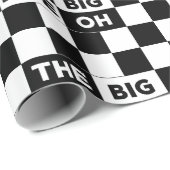 50誕生日白黒パター市松模様にン ラッピングペーパー (ロールコーナー)