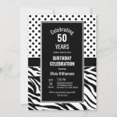 50誕生日白黒パーティー 招待状 (正面)