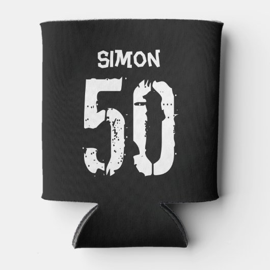 50誕生日白黒名ガギフトクーラーボックス 缶クーラー (正面)