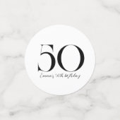 50誕生日白黒紙吹雪 コンフェッティ (スモール正面)