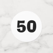 50誕生日白黒紙吹雪 コンフェッティ (スモール正面)