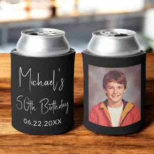 50誕生日白黒Instagram写真 缶クーラー