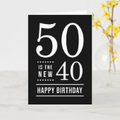 50誕生日目の白黒50が新しい40 カード (黄色い花)