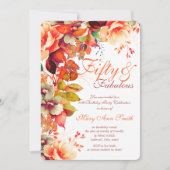 50誕生日秋オータムガーデンフローラ 招待状 (正面)