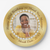 50誕生日紙プレートパーソナライズされた、50 ペーパープレート (正面)