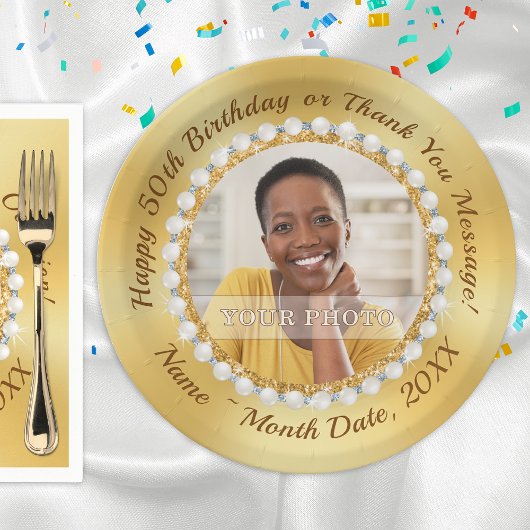50誕生日紙プレートパーソナライズされた、50 ペーパープレート