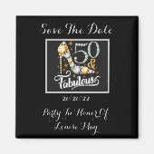 50誕生日素晴エレガントらしい日付を保存 マグネット (正面)