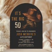 50誕生日素朴カウボーイハットとレザーブーツ 招待状