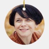 50誕生日紫と金ゴールド写真記念 セラミックオーナメント (裏面)