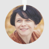 50誕生日紫と金ゴールド写真 オーナメント (裏面)