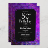 50誕生日紫と黒のパーティー 招待状 (正面/裏面)