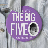 50誕生日紫カスタムの写真大きい5 缶バッジ (インサイチュ)