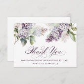 50誕生日紫薄紫春花 サンキューカード (正面/裏面)