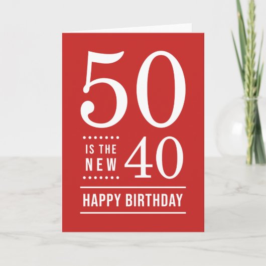 50誕生日編集可能カラー50が新しい40 カード (正面)