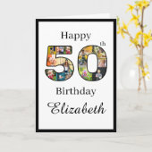 50誕生日自分の写真を作成数々のカスタムする カード (黄色い花)