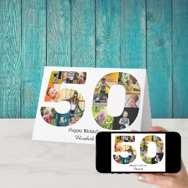 50誕生日自分の写真を作成数々のカスタムする カード
