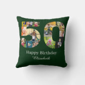 50誕生日自分の写真を作成数々のカスタムする クッション (裏面)