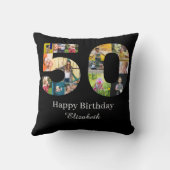 50誕生日自分の写真を作成数々のカスタムする クッション (裏面)